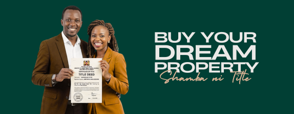 A Kenyan couple holding a Kenyan title deed